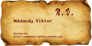 Nádasdy Viktor névjegykártya